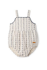 CHARLOTTE & GEORGE STRIPE FLORAL QUILTED ROMPER